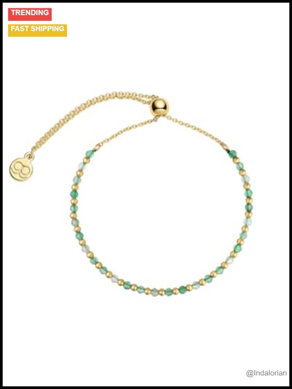Gold Plated Gemstone Stretch Bracelet Adjustable Womens Jewelry